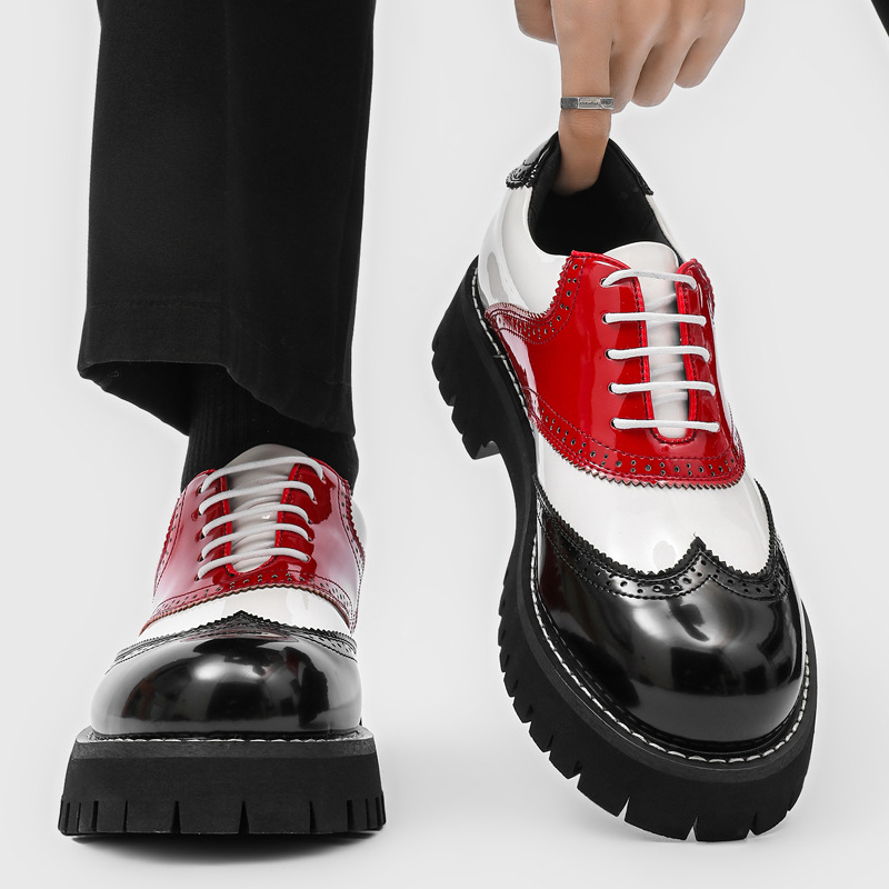 Oxford Shoes Brogue - men's fashion hip hop rock platform