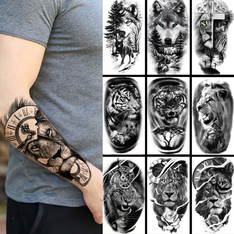 Men Fashion King - Waterproof Temporary Tattoo Sticker Forest Big