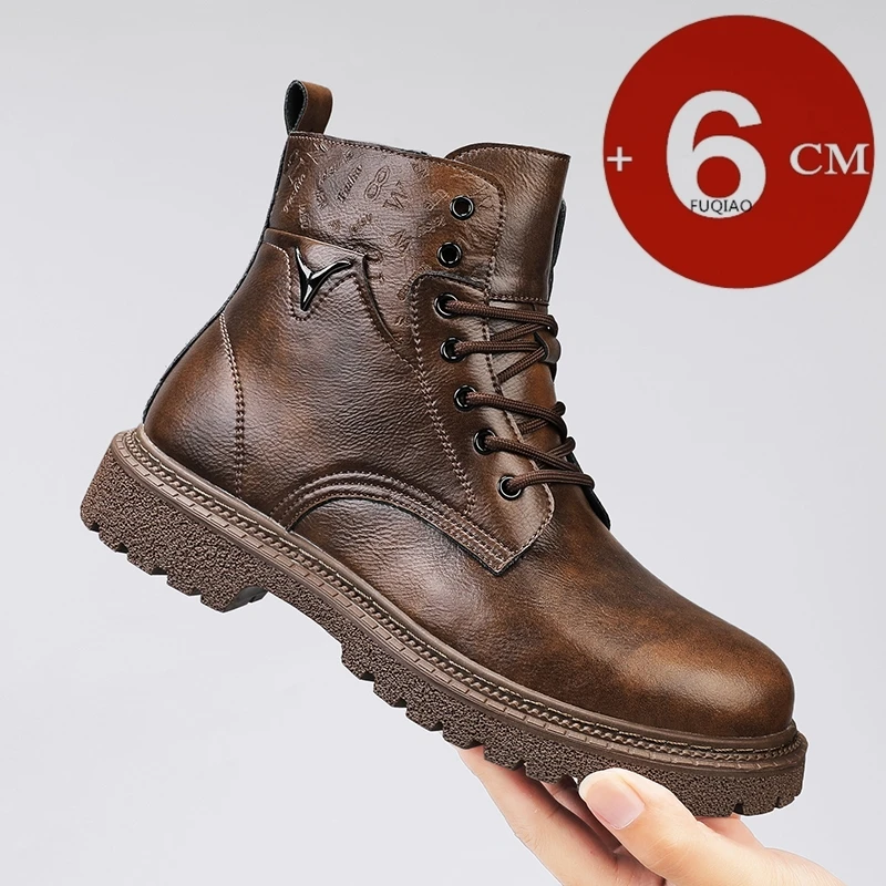 Fashion Men'S Boots - 6cm Invisible Height Increasing Men Boots
