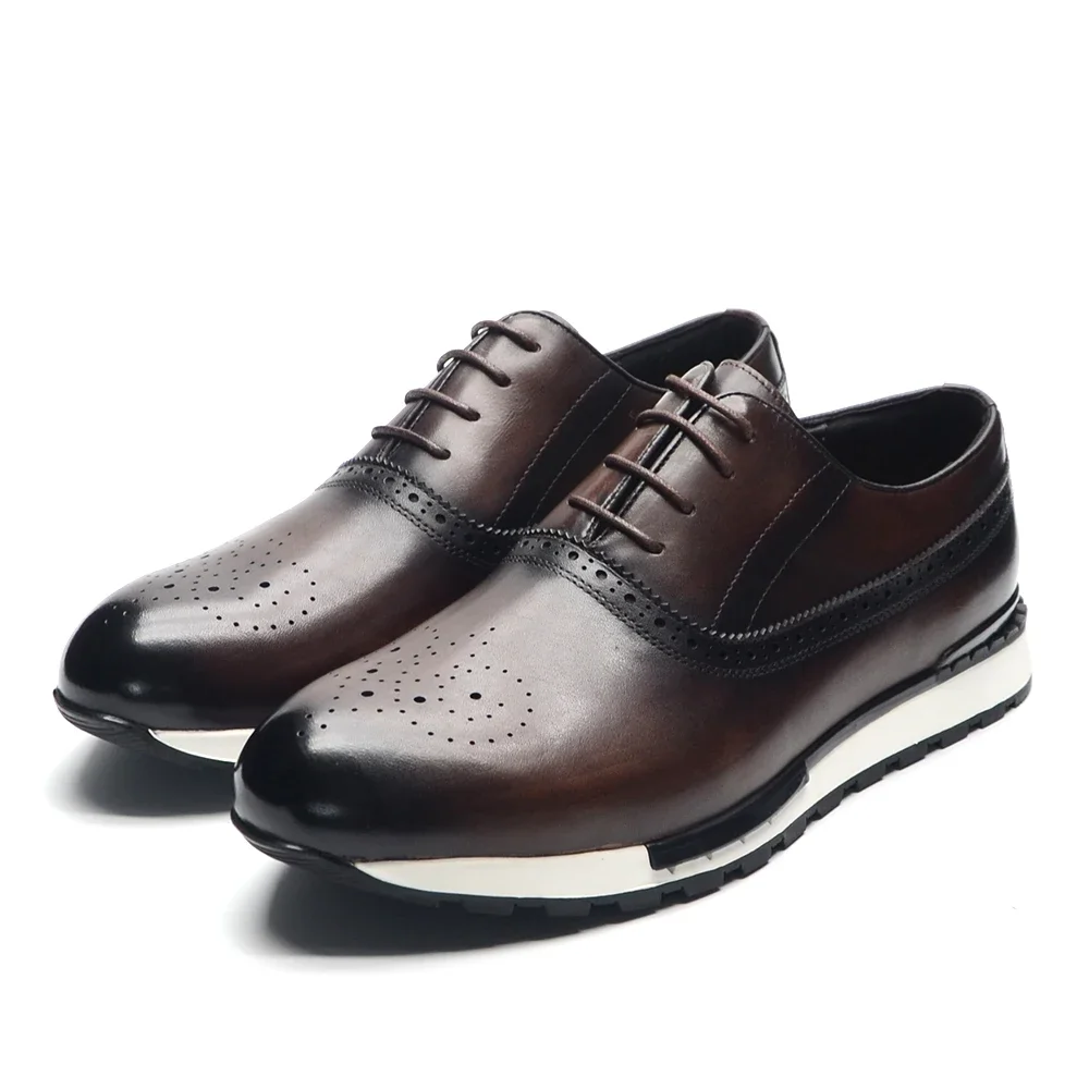 Oxford Shoes Brogue - 10 Colors Handmade Genuine Leather Oxford