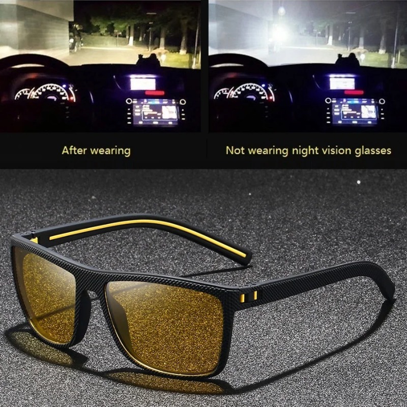 Men'S Fashion Old Money - Fashion Vintage Square Yellow Night Vision