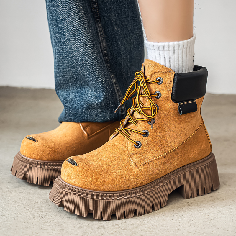 Fashion Men'S Boots - Classic High Top Boots Outdoor Leather