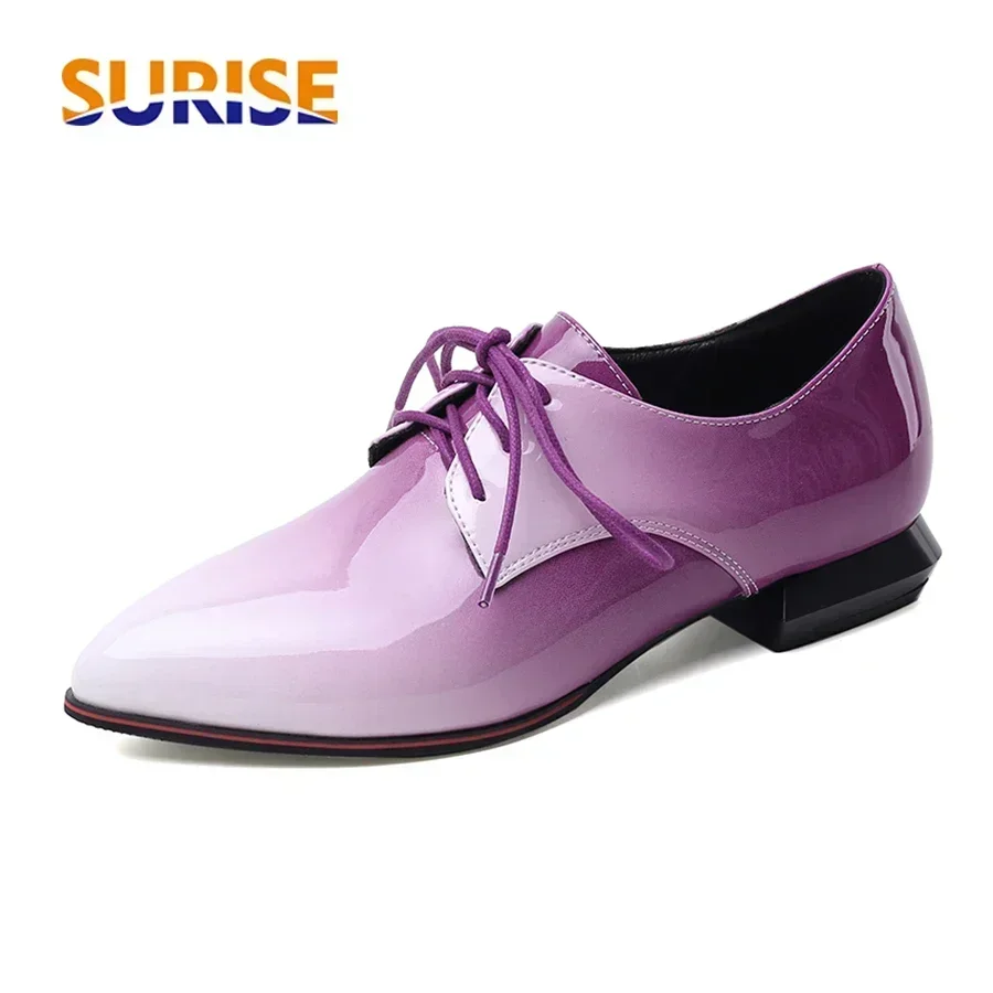 Oxford Shoes Brogue - British Women Oxfords Gradient Red Purple