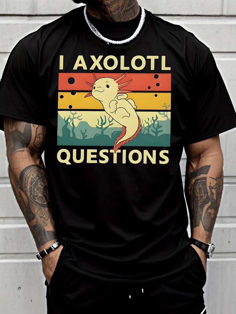 Men'S Fashion Questions - Men Royal Blue Tee I Axolotl