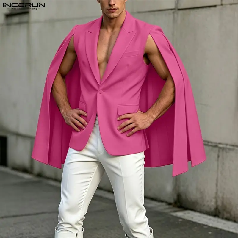 Mens Fashion Poncho - INCERUN Men's Irregular Blazer Solid Color