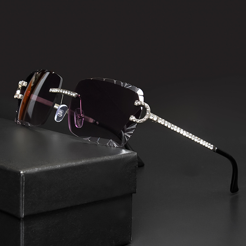 Men'S Fashion Old Money - Fashion Rimless Square Sunglasses Vintage Diamond