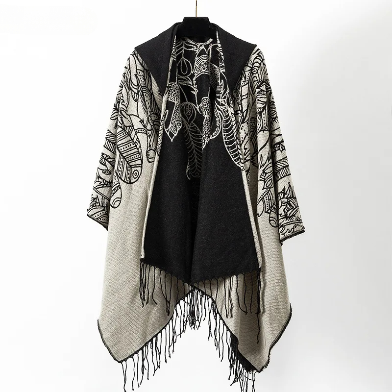Mens Fashion Poncho - Vintage Tassel Cape Coat Fringe Poncho