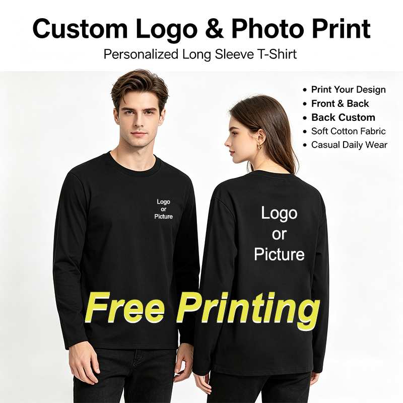 Men'S Fashion 2025 - Customized Cotton Long Sleeve T-shirts Men