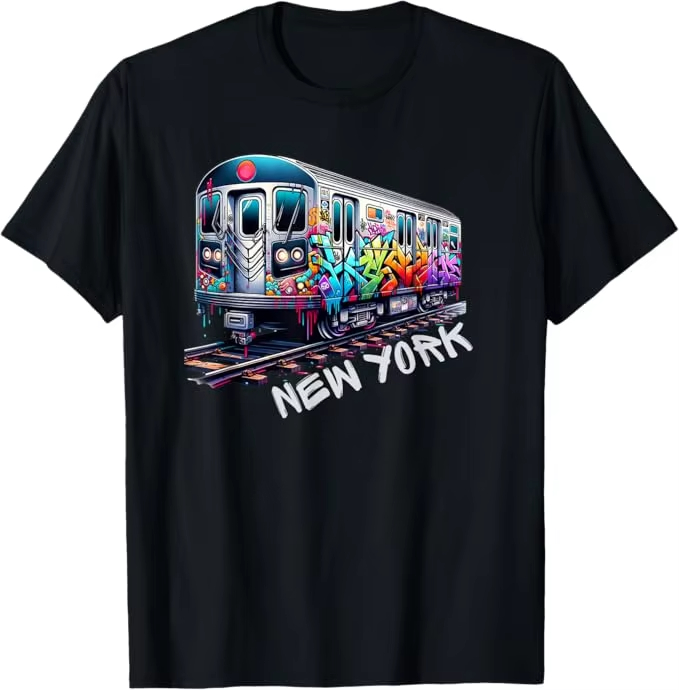 Men'S Fashion Nyc - New York Train Graffiti Style NYC