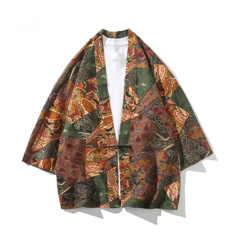 Mens Fashion Workwear - Ethnic Style Print Yukata Men Women