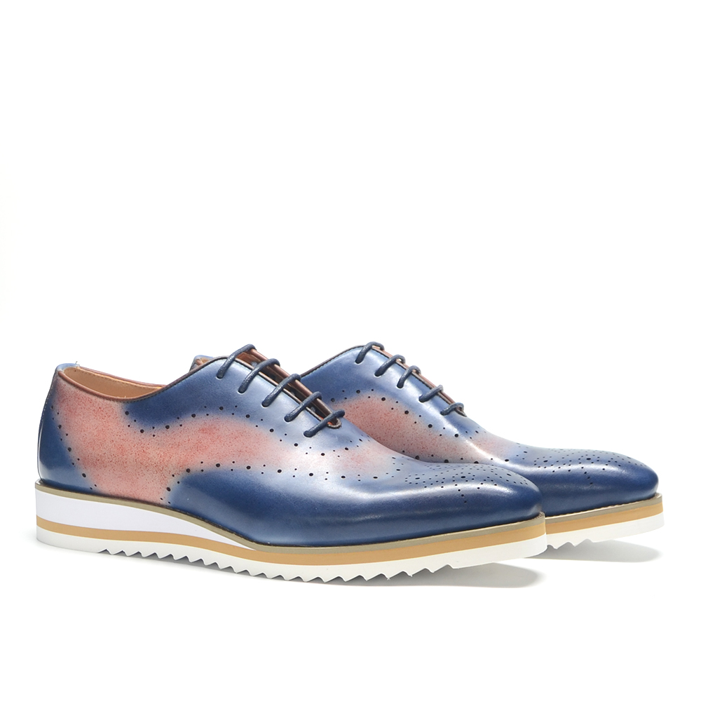 Oxford Shoes Brogue - Luxury Plain Toe Duotone Color Block