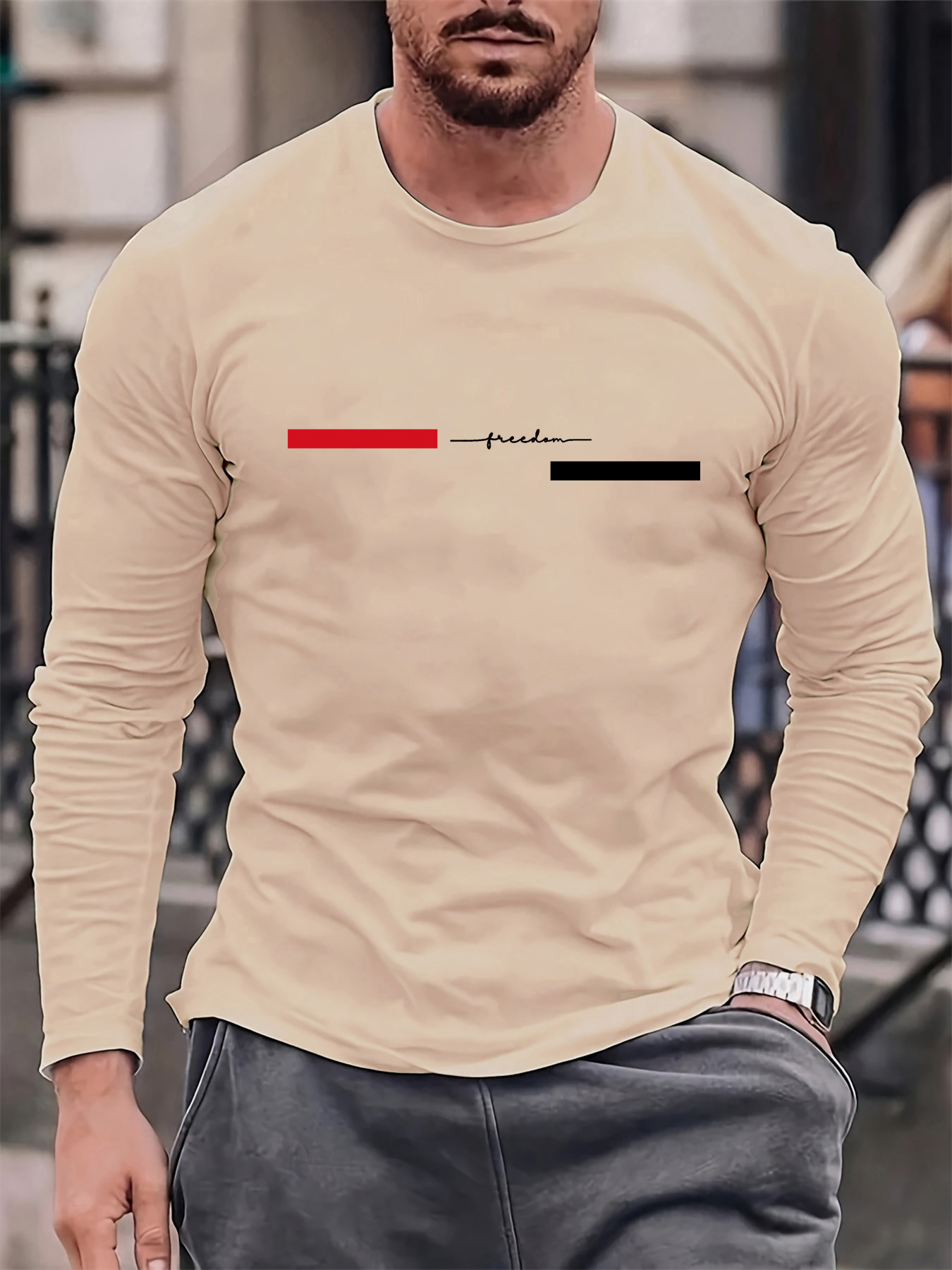 100% pure cotton men's long sl - Men'S Fashion 2025 评论和价格