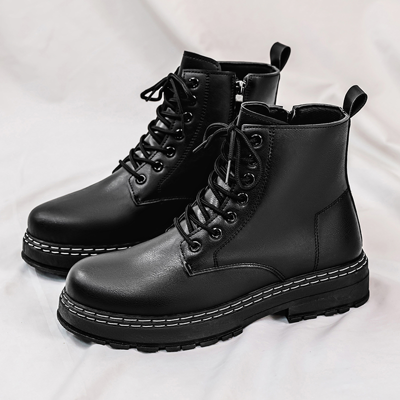 Men's 4-Season Black Patent Le - Fashion Men'S Boots 评论和价格