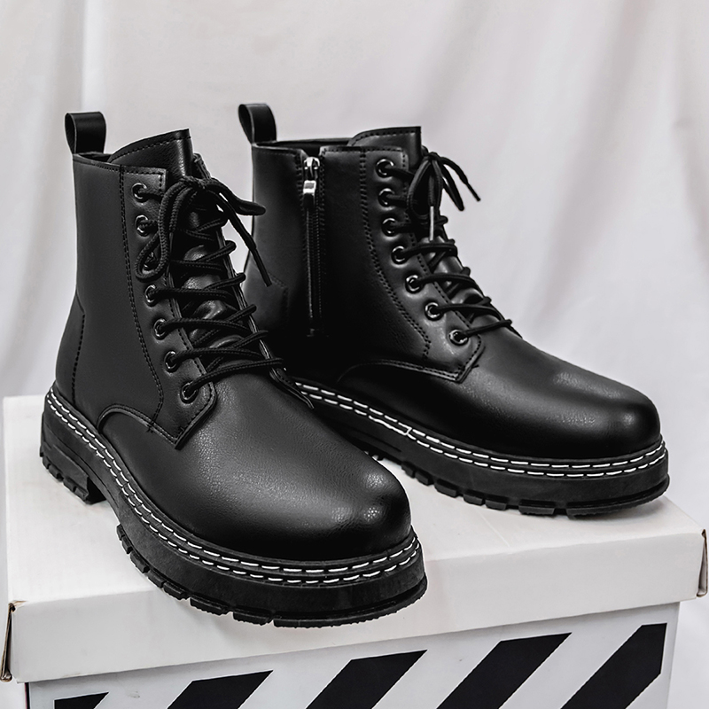 Men's 4-Season Black Patent Le - Fashion Men'S Boots 评论和价格