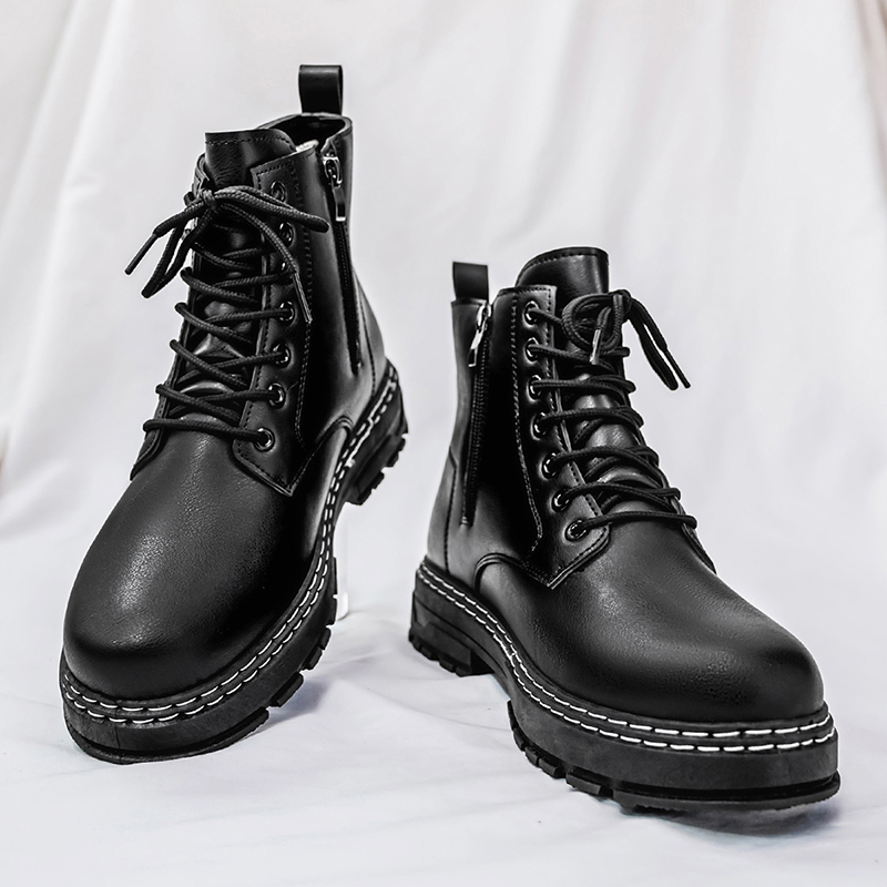 Men's 4-Season Black Patent Le - Fashion Men'S Boots 评论和价格