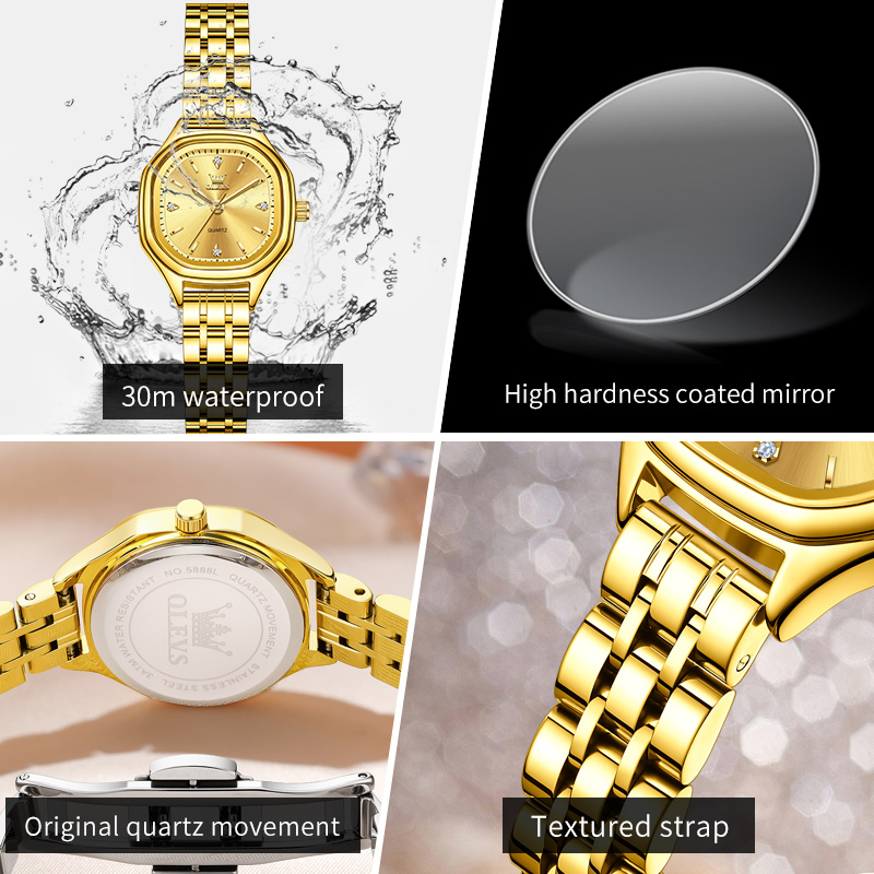 OLEVS 5888 Ladies Watches Gold - Fashion Mens Watches 评论和价格