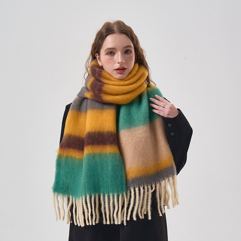 New Winter Rainbow Plaid Brush - Mens Fashion Poncho 评论和价格