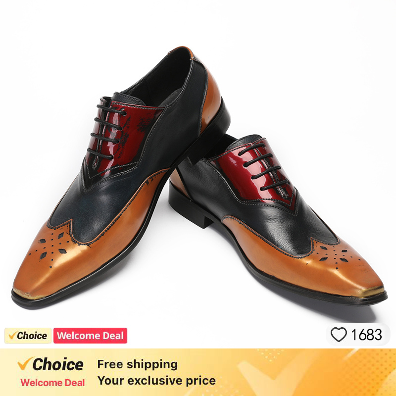 LUXURY MEN'S OXFORD SHOES BLAC - Oxford Shoes Brogue 评论和价格