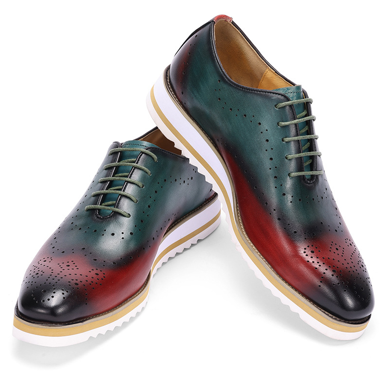 Luxury Men's Dress Shoes Genui - Oxford Shoes Brogue 评论和价格