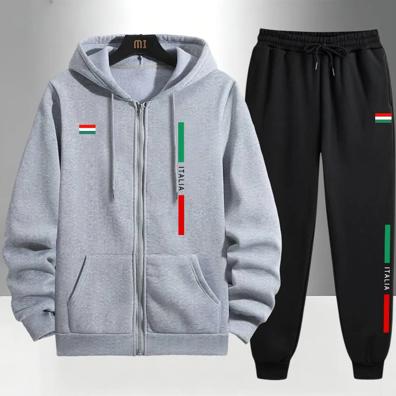 Italy Fashion Men's Set Zipper - Men'S Fashion Outfits 评论和价格