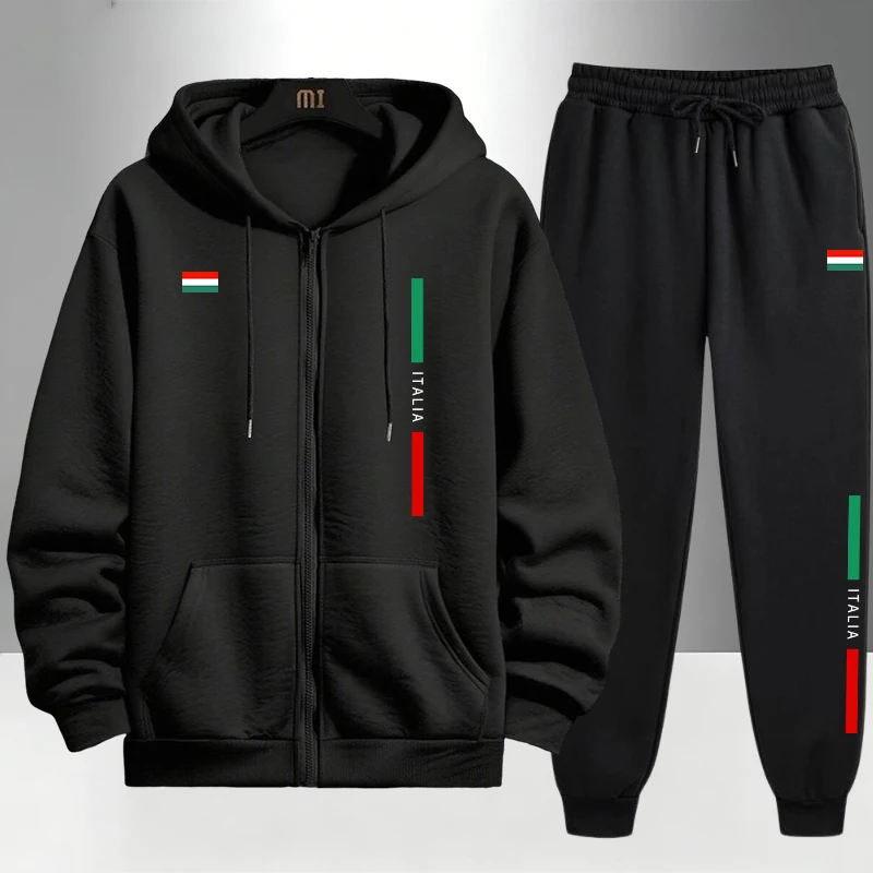 Italy Fashion Men's Set Zipper - Men'S Fashion Outfits 评论和价格