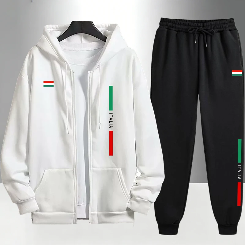 Italy Fashion Men's Set Zipper - Men'S Fashion Outfits 评论和价格
