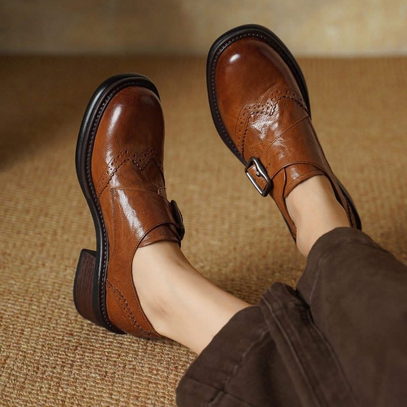2027 New Buckle Brogue Shoes f - Oxford Shoes Brogue 评论和价格