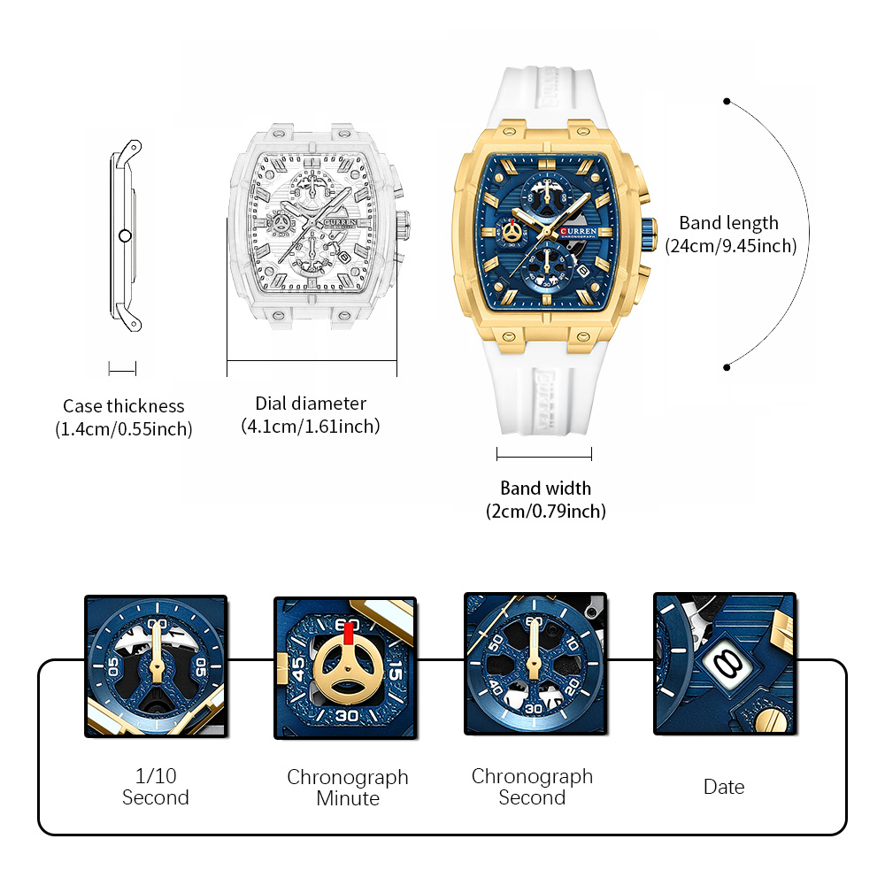 CURREN Luxury Vintage Watch fo - Fashion Mens Watches 评论和价格