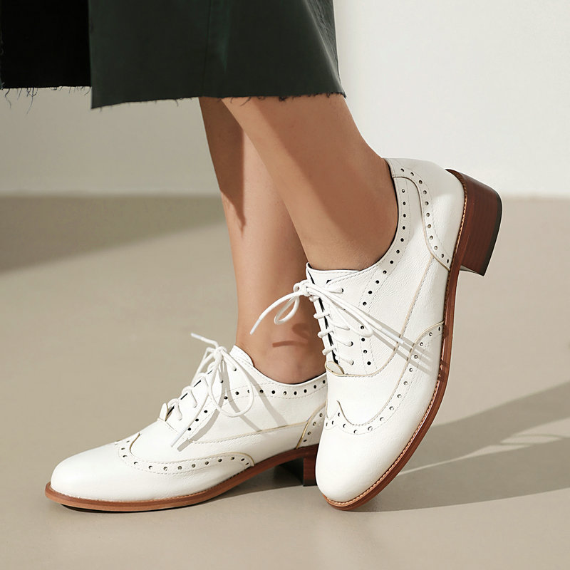 Brogue Oxford Shoes Women Lace - Oxford Shoes Brogue 评论和价格