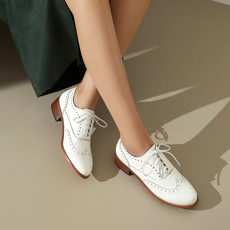 Brogue Oxford Shoes Women Lace - Oxford Shoes Brogue 评论和价格