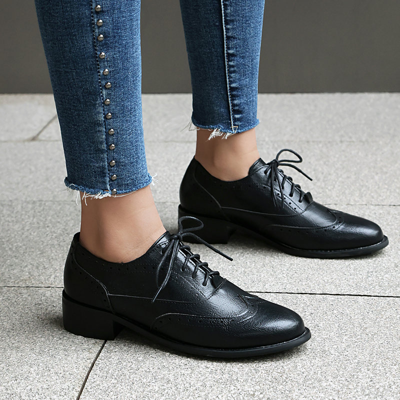 Brogue Oxford Shoes Women Lace - Oxford Shoes Brogue 评论和价格