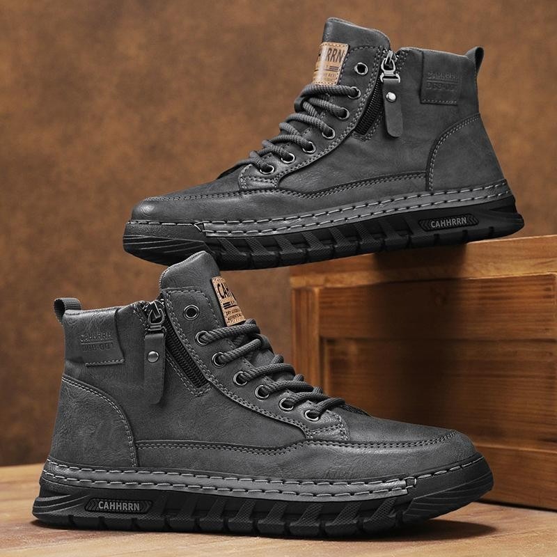 Men Leather High Top Ankle Boo - Fashion Men'S Boots 评论和价格
