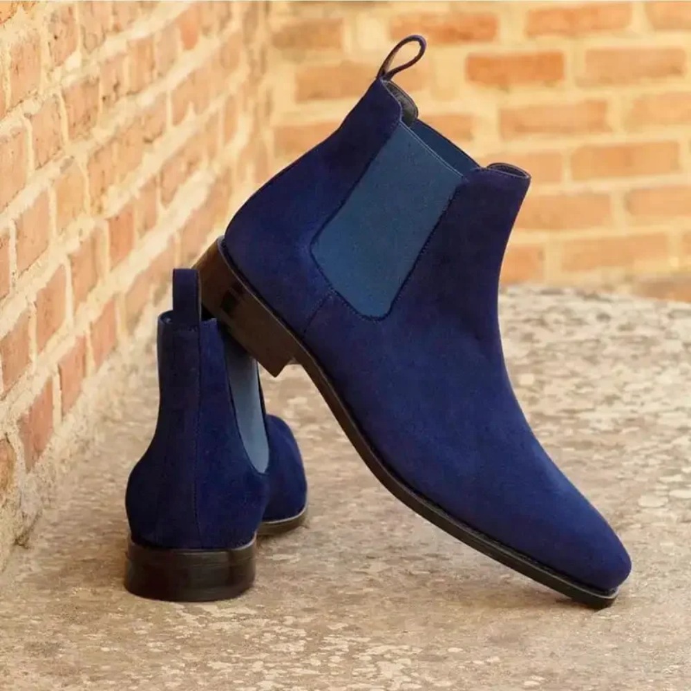 Chelsea Boots Men Blue Faux Su - Fashion Men'S Boots 评论和价格