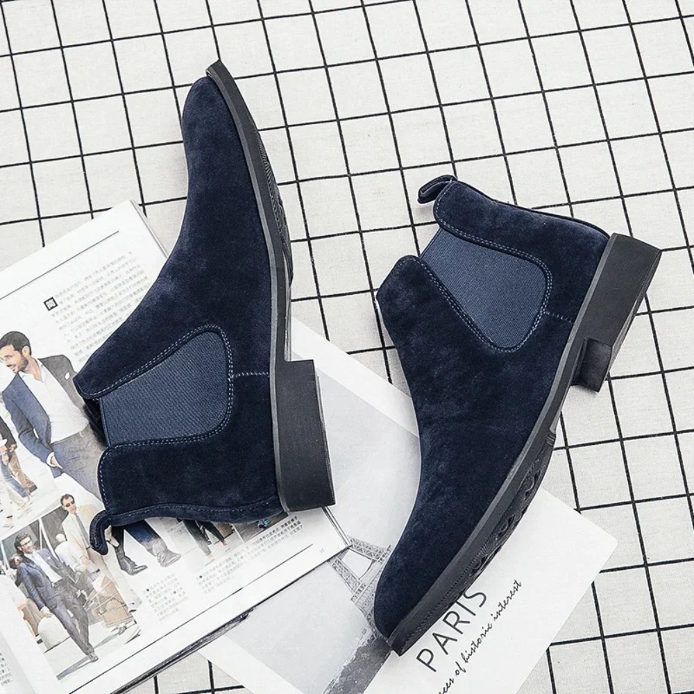 Chelsea Boots Men Blue Faux Su - Fashion Men'S Boots 评论和价格