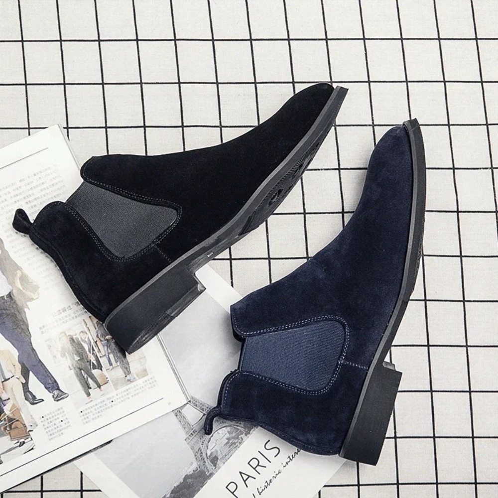 Chelsea Boots Men Blue Faux Su - Fashion Men'S Boots 评论和价格