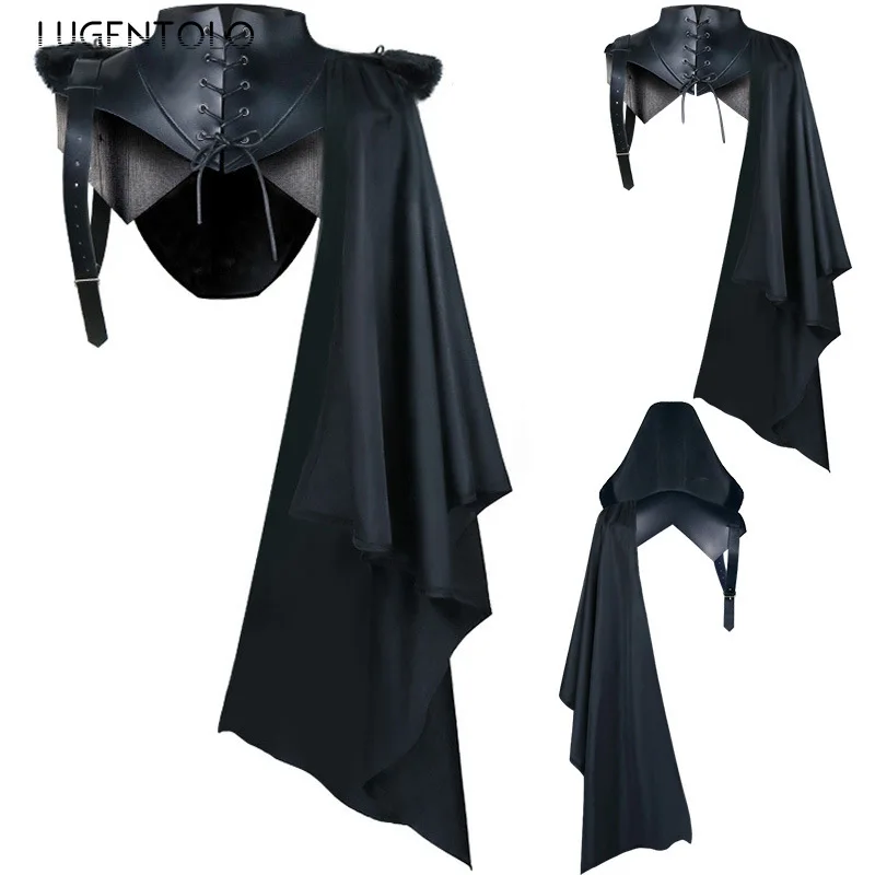 Men Medieval Hooded Ponchos Sh - Mens Fashion Poncho 评论和价格