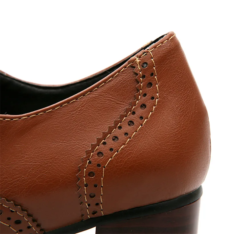 British Women Oxfords High Blo - Oxford Shoes Brogue 评论和价格