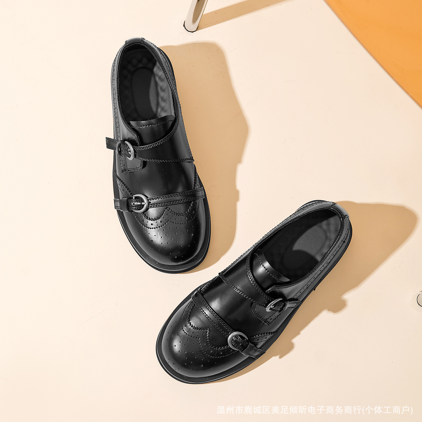 Retro Brogue Double Strap Shoe - Oxford Shoes Brogue 评论和价格