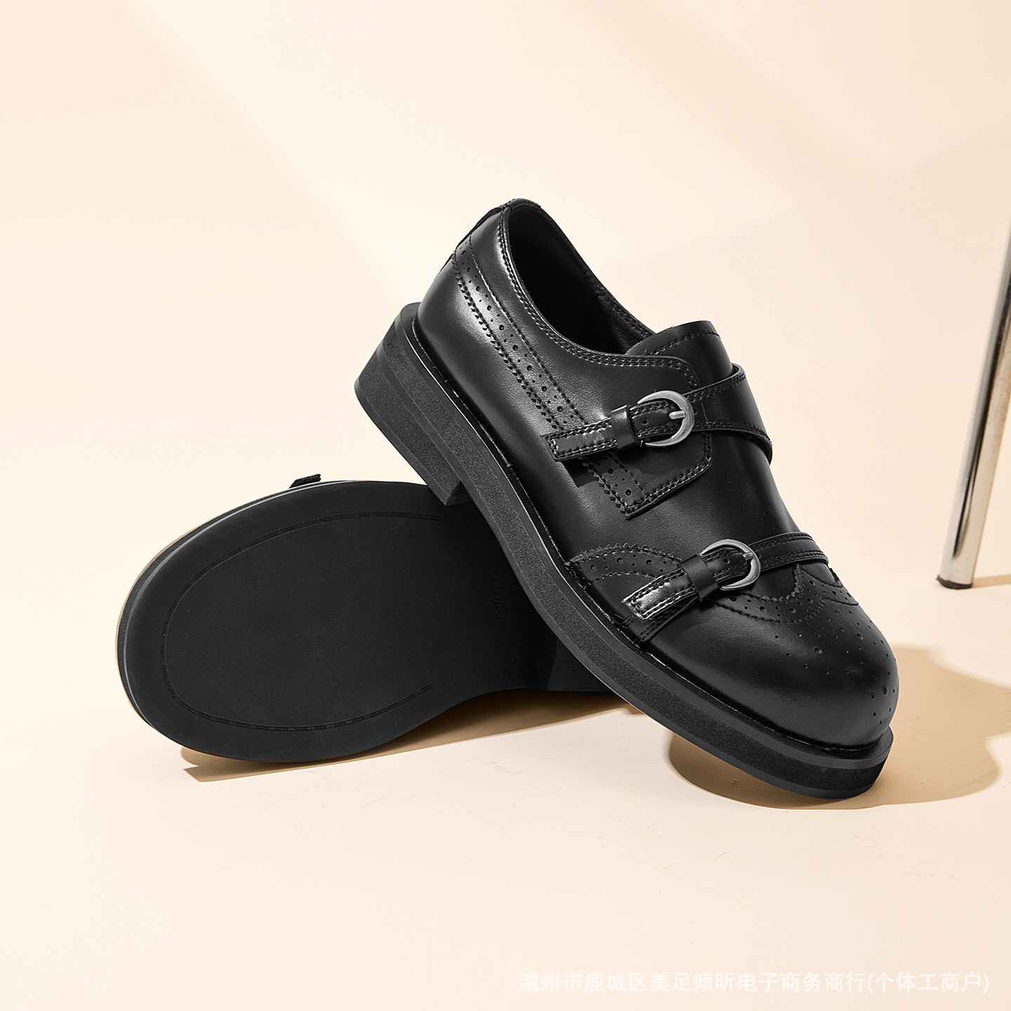 Retro Brogue Double Strap Shoe - Oxford Shoes Brogue 评论和价格
