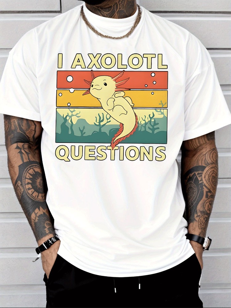 Men Royal Blue Tee I Axolotl Q - Men'S Fashion Questions 评论和价格