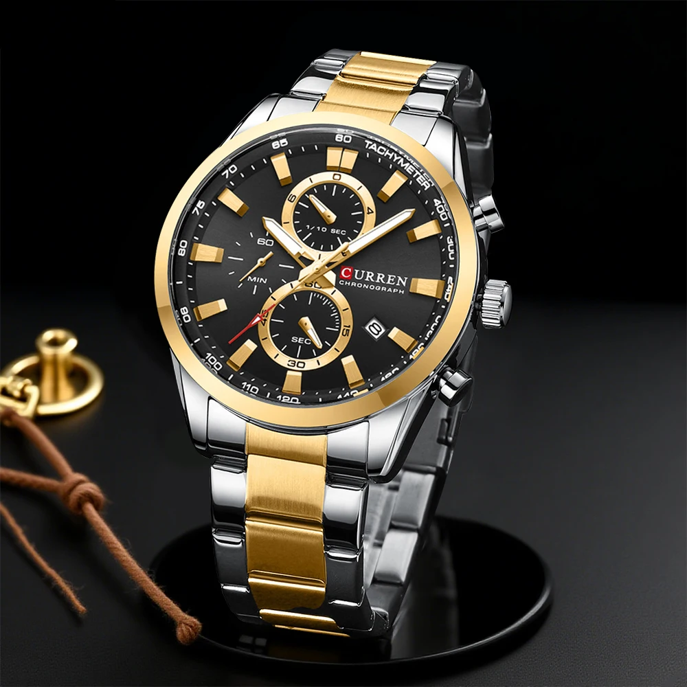 CURREN Casual Quartz Chrono Sp - Fashion Mens Watches 评论和价格