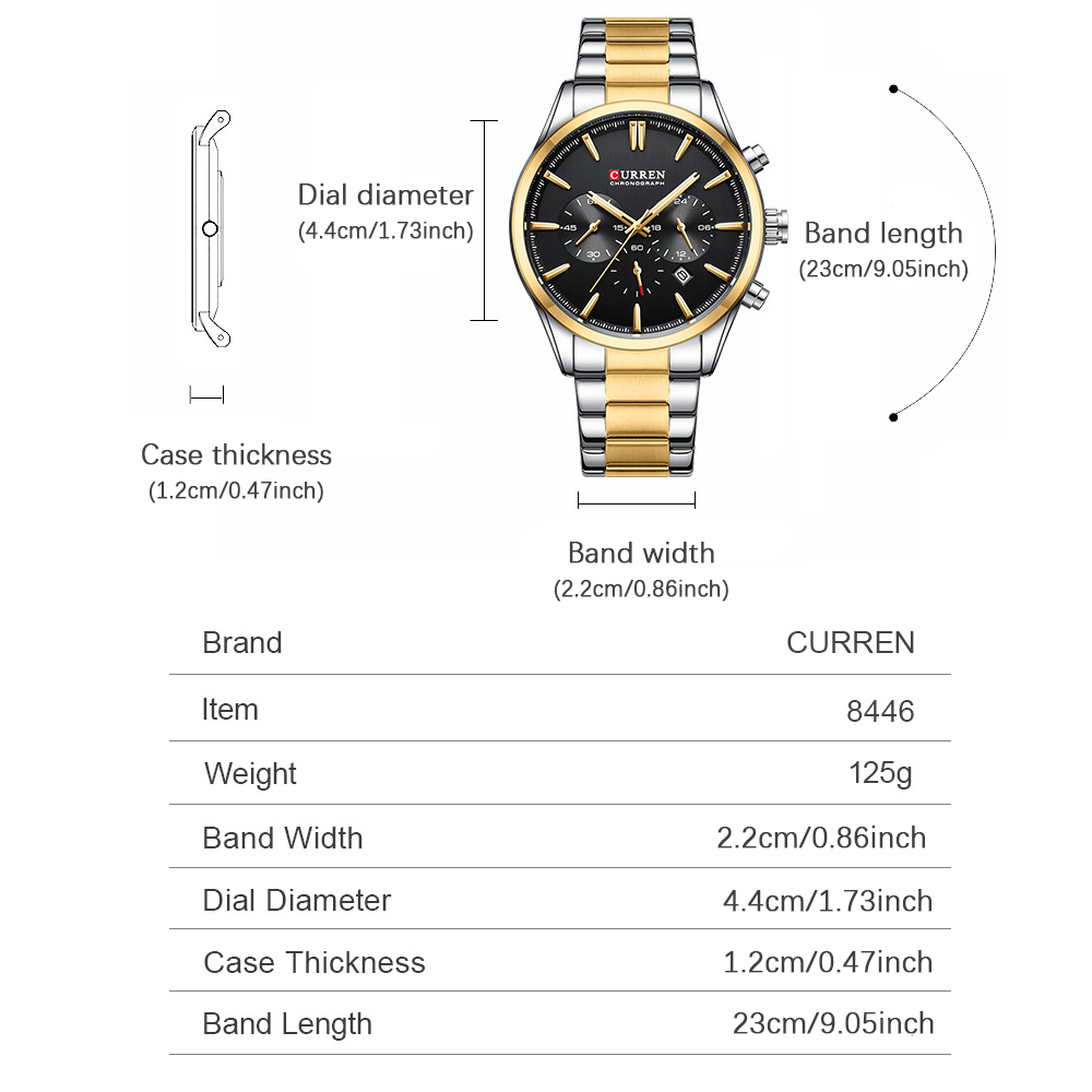 CURREN Casual Quartz Chrono Sp - Fashion Mens Watches 评论和价格