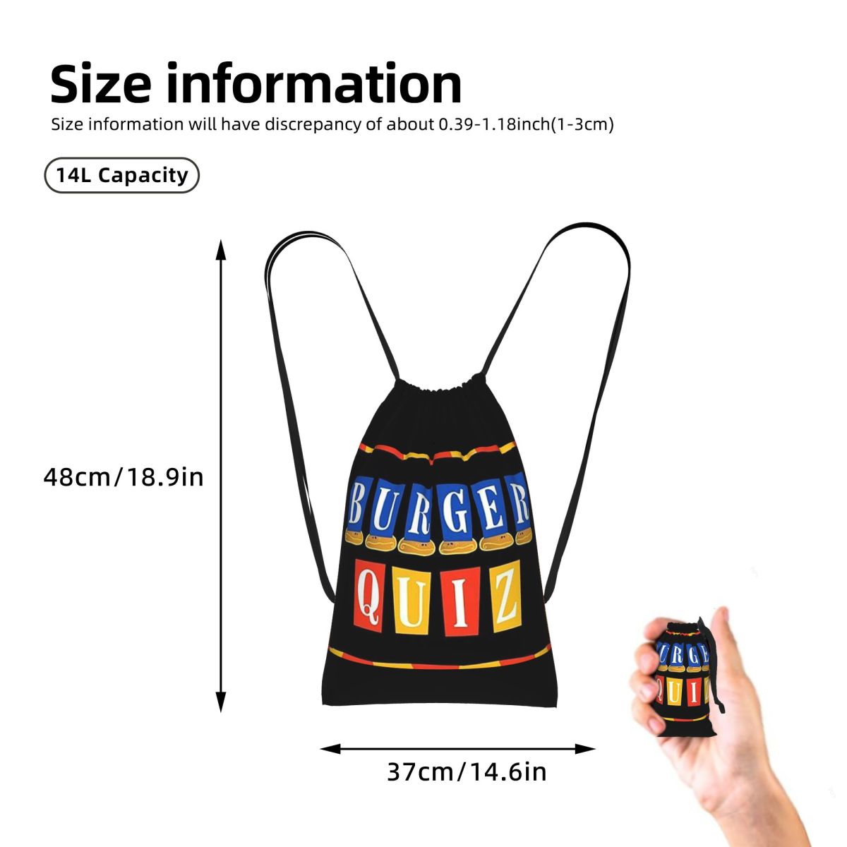 Burger Quiz New Logo Backpacks - Men'S Fashion Quiz 评论和价格