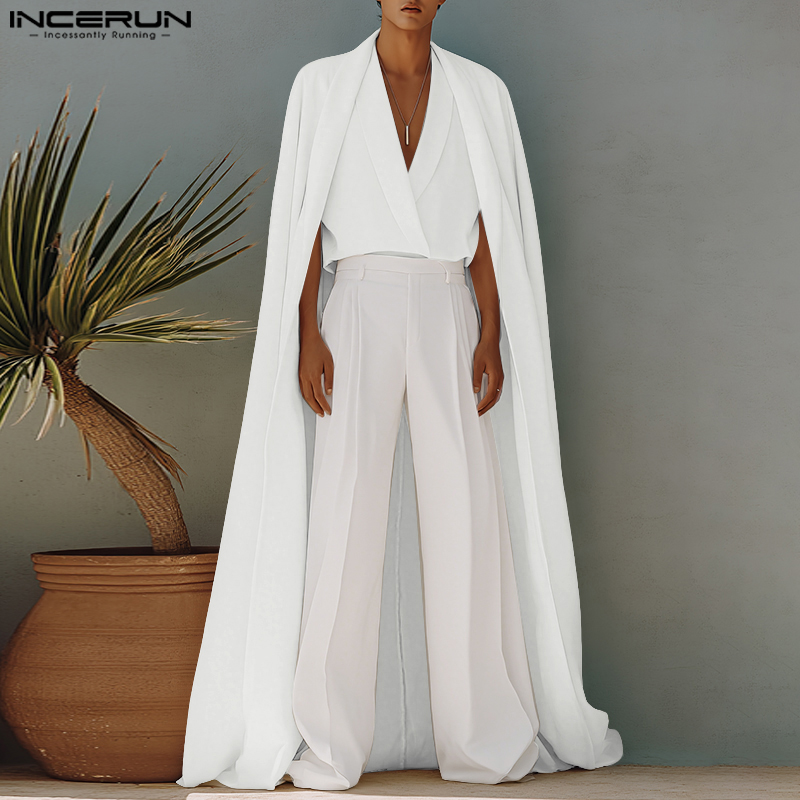 INCERUN Men Long Style Shirt S - Mens Fashion Poncho 评论和价格