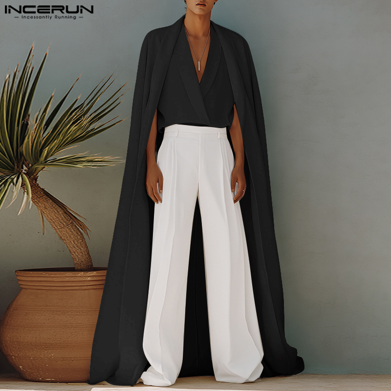 INCERUN Men Long Style Shirt S - Mens Fashion Poncho 评论和价格