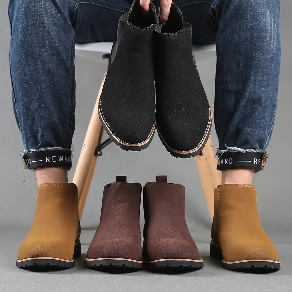 Men Ankle Boots British Style  - Fashion Men'S Boots 评论和价格