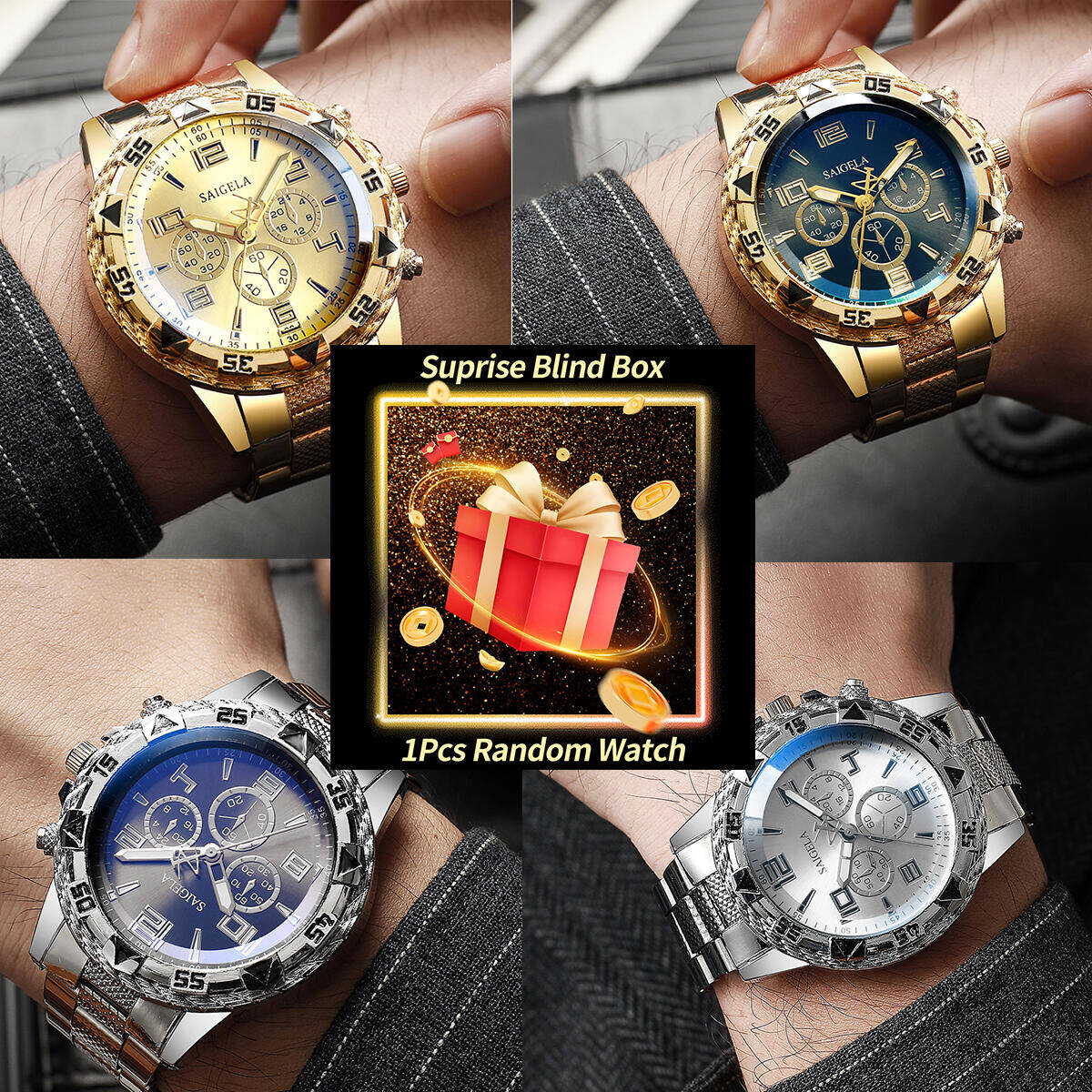 1PC Surprise Mystery Watch Bli - Fashion Mens Watches 评论和价格