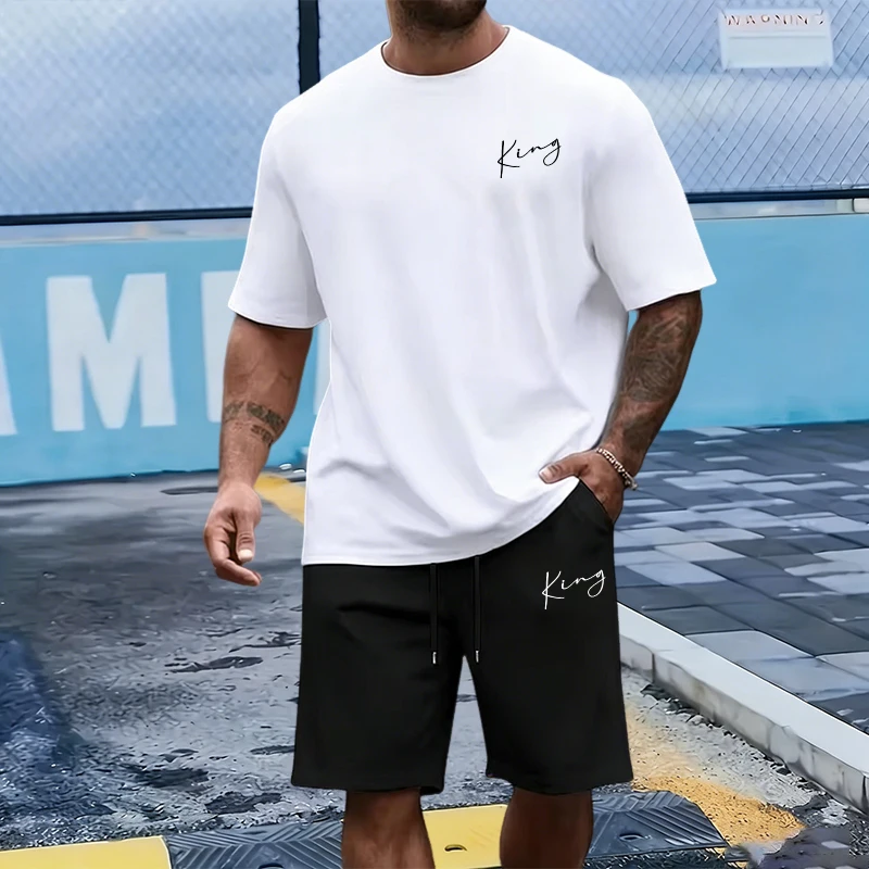 King Letter Men's Set Cotton T - Men Fashion King 评论和价格