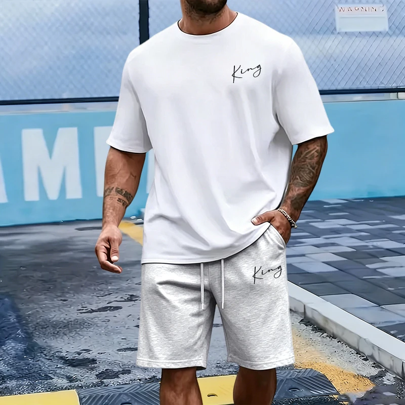 King Letter Men's Set Cotton T - Men Fashion King 评论和价格
