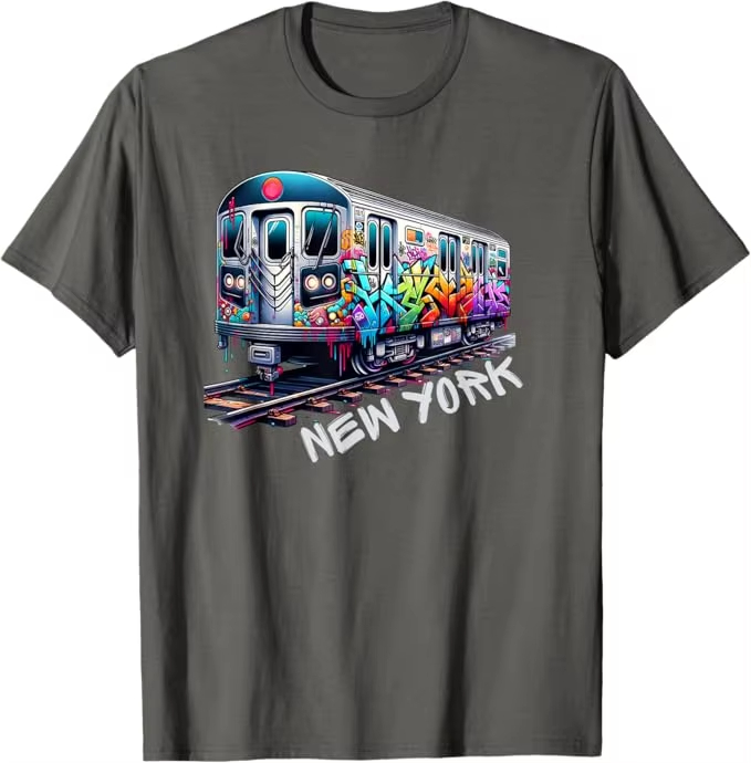 New York Train Graffiti Style  - Men'S Fashion Nyc 评论和价格